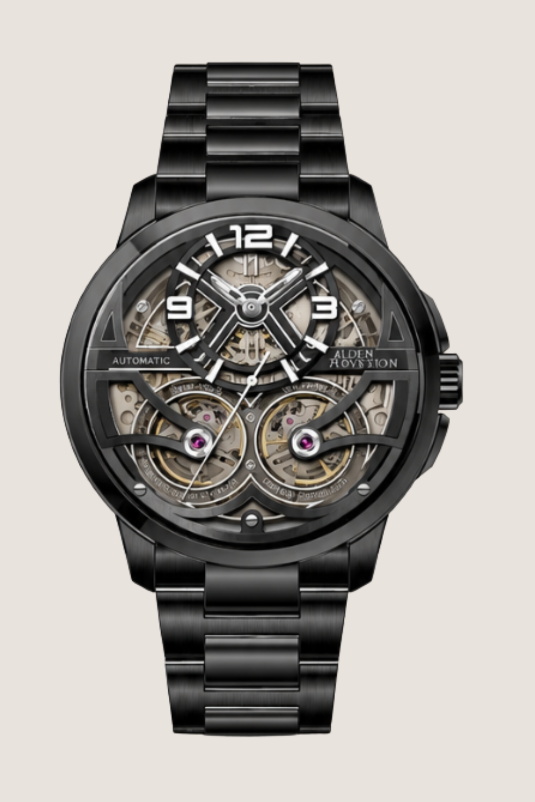 Precision in Motion Dual Tourbillon Automatic Skeleton Watch