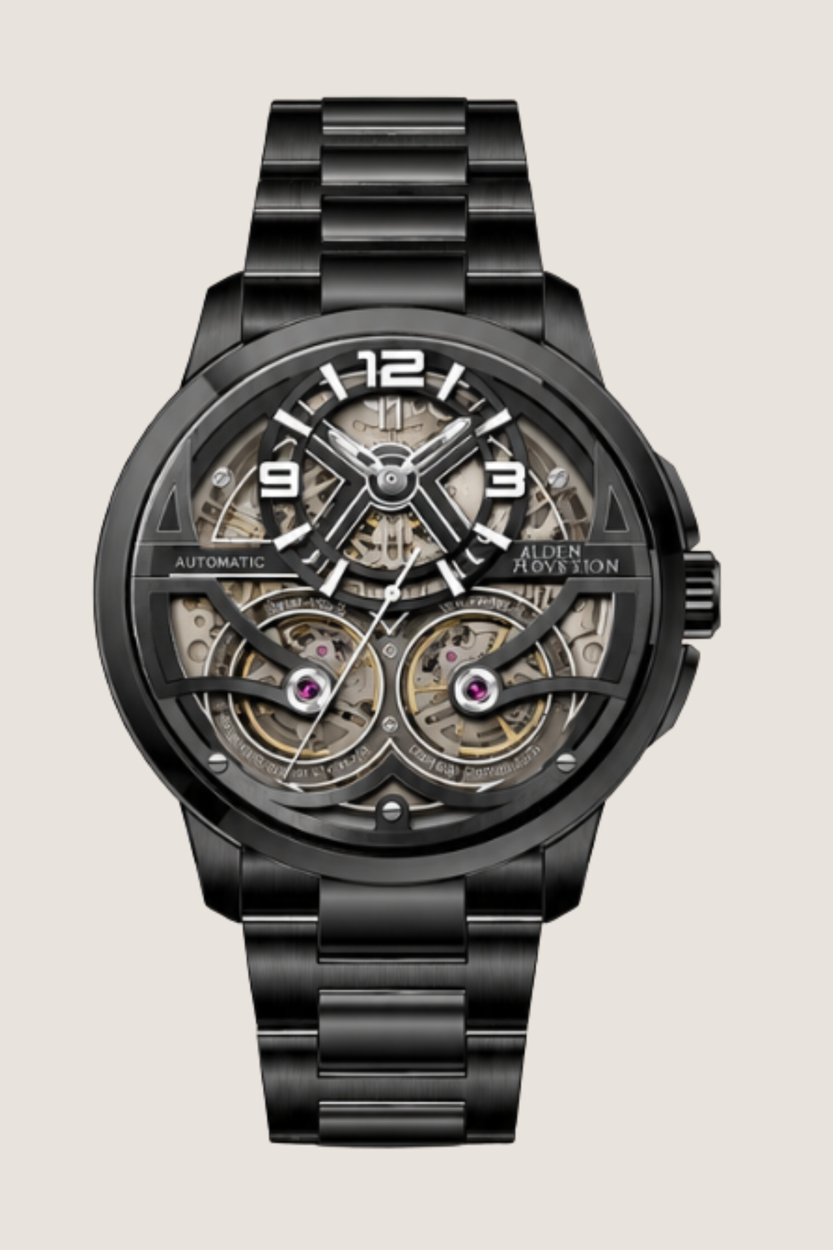 Precision in Motion Dual Tourbillon Automatic Skeleton Watch