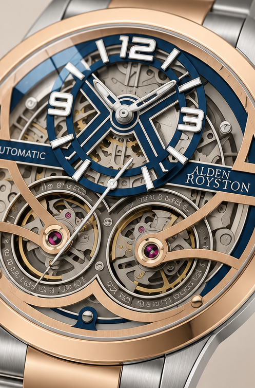 Precision in Motion Dual Tourbillon Automatic Skeleton Watch