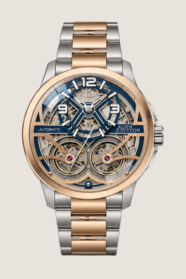 Precision in Motion Dual Tourbillon Automatic Skeleton Watch