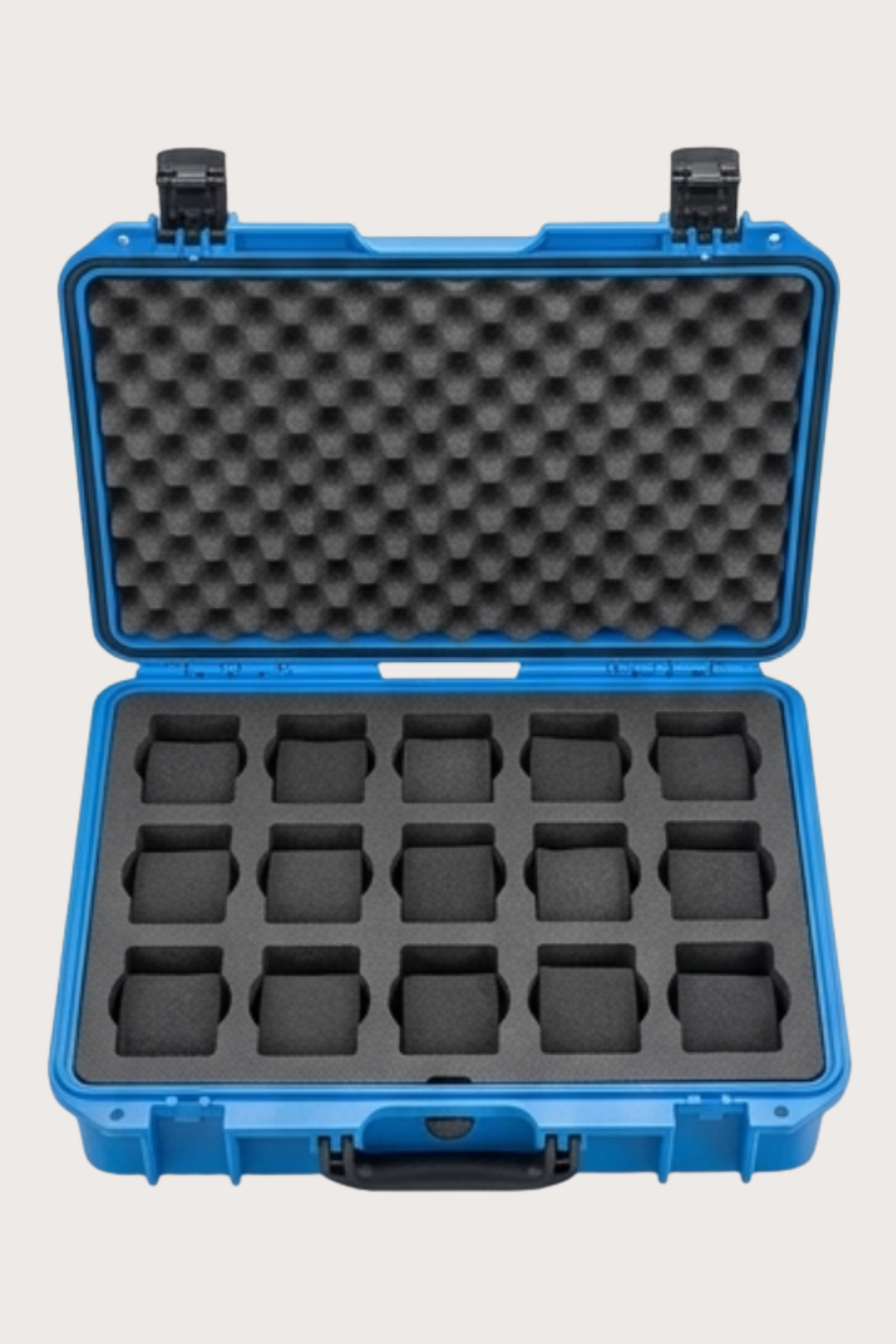 Premium 15-Slot Hard Protective Yellow Watch Case | Zivance Edition - Blue