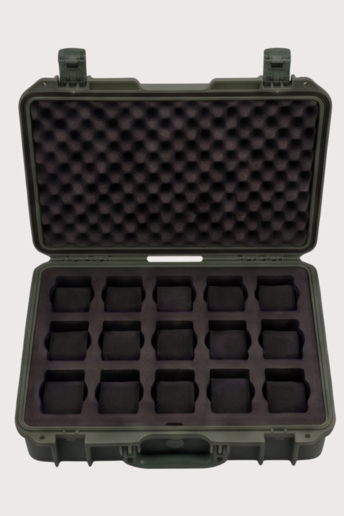 Premium 15-Slot Hard Protective Yellow Watch Case | Zivance Edition - Olive Green