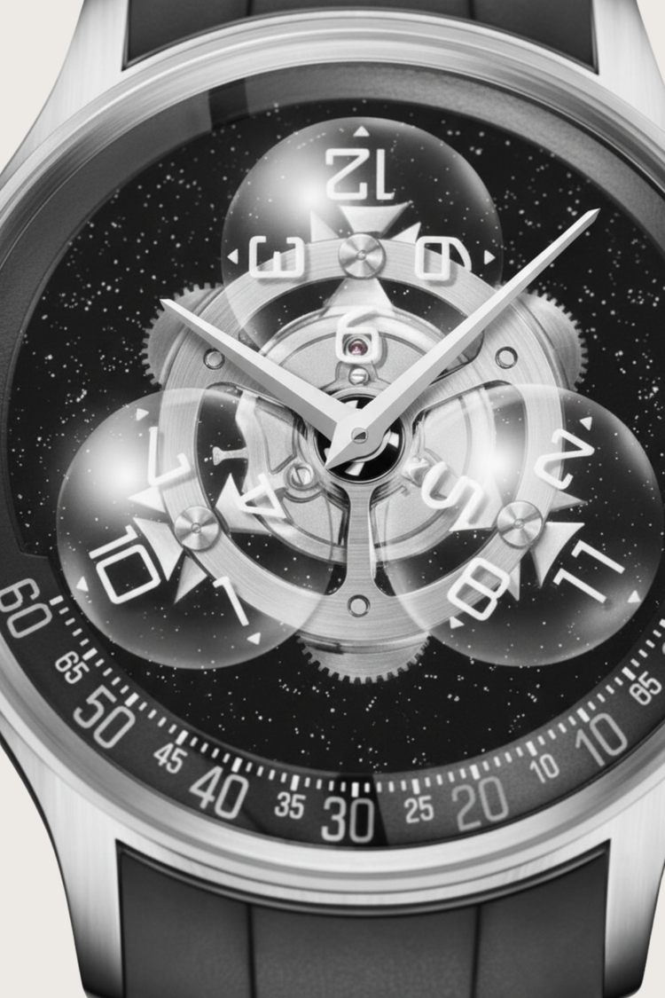 Quantum Sphere Black Cosmic Dial Watch
