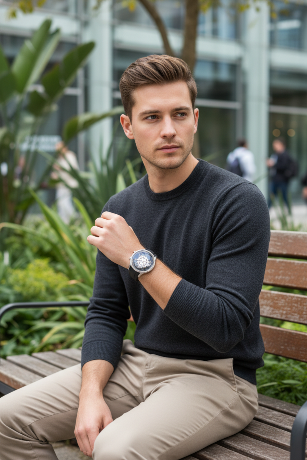 Quantum Sphere Black Cosmic Dial Watch