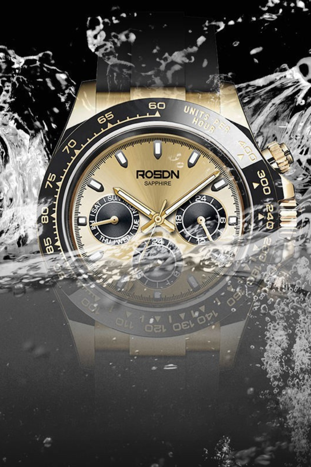 ROSDN Apex Gold Chronograph Watch