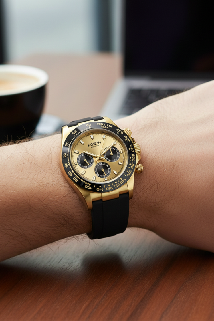 ROSDN Apex Gold Chronograph Watch