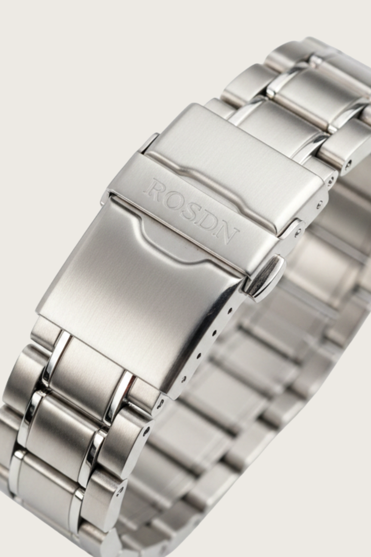 ROSDN Apex Silver Black Chronograph Watch