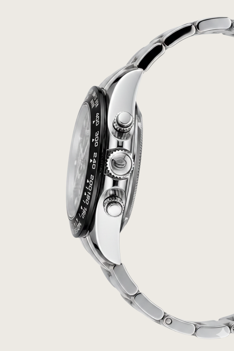ROSDN Apex Silver Black Chronograph Watch