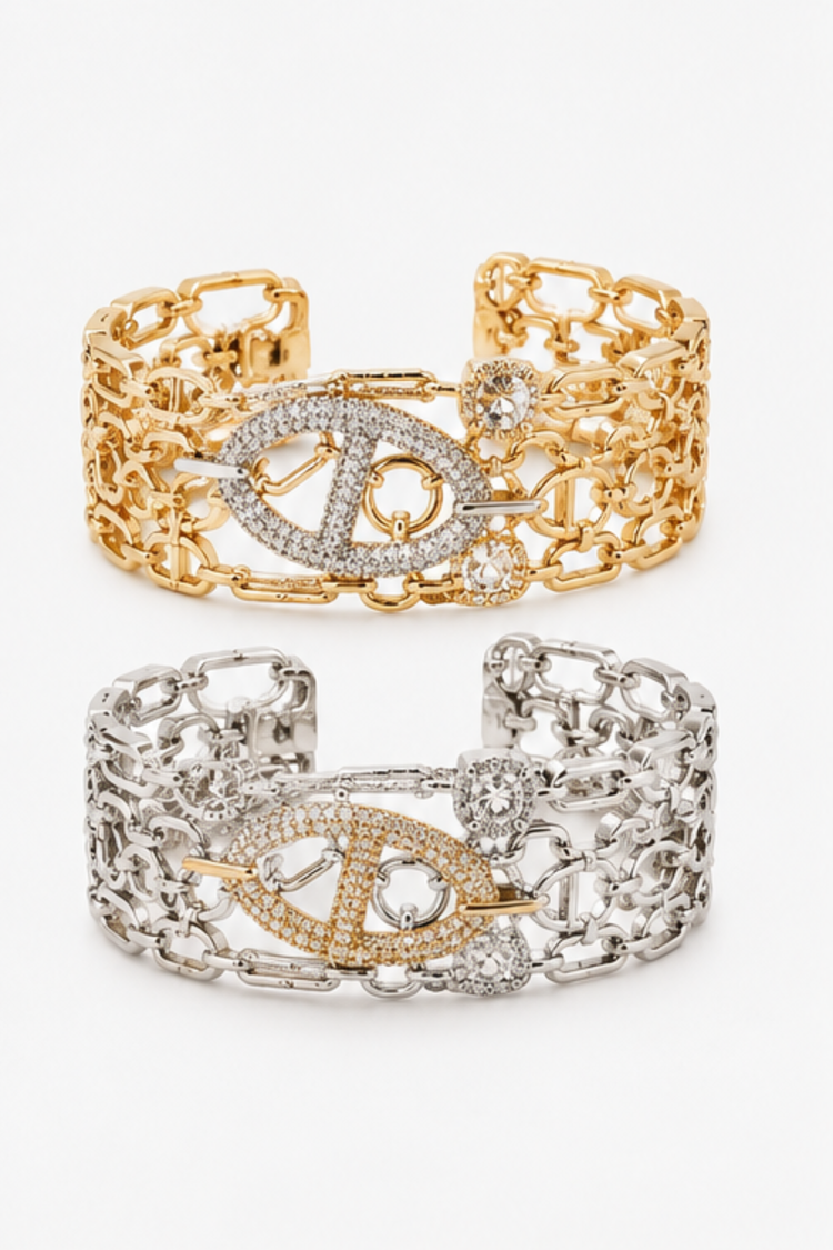 Regal Oval Radiance Dual Tone Bracelet Set