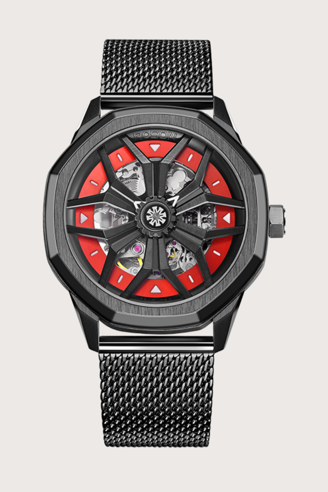 Rim Craft Luxury Silver Milanese Mesh Bracelet Automatic Watch