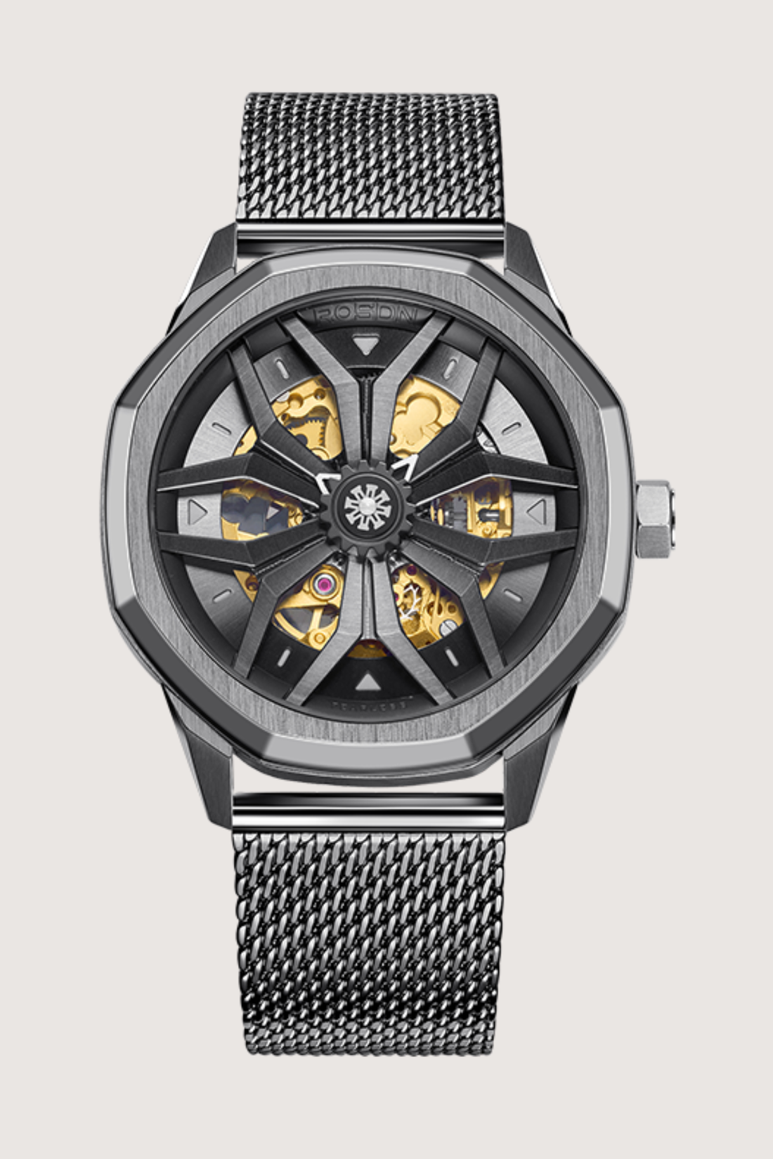 Rim Craft Luxury Silver Milanese Mesh Bracelet Automatic Watch