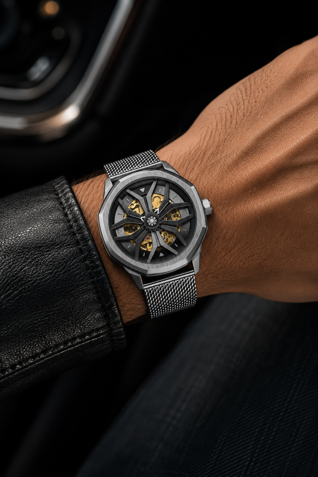 Rim Craft Luxury Silver Milanese Mesh Bracelet Automatic Watch - Silver