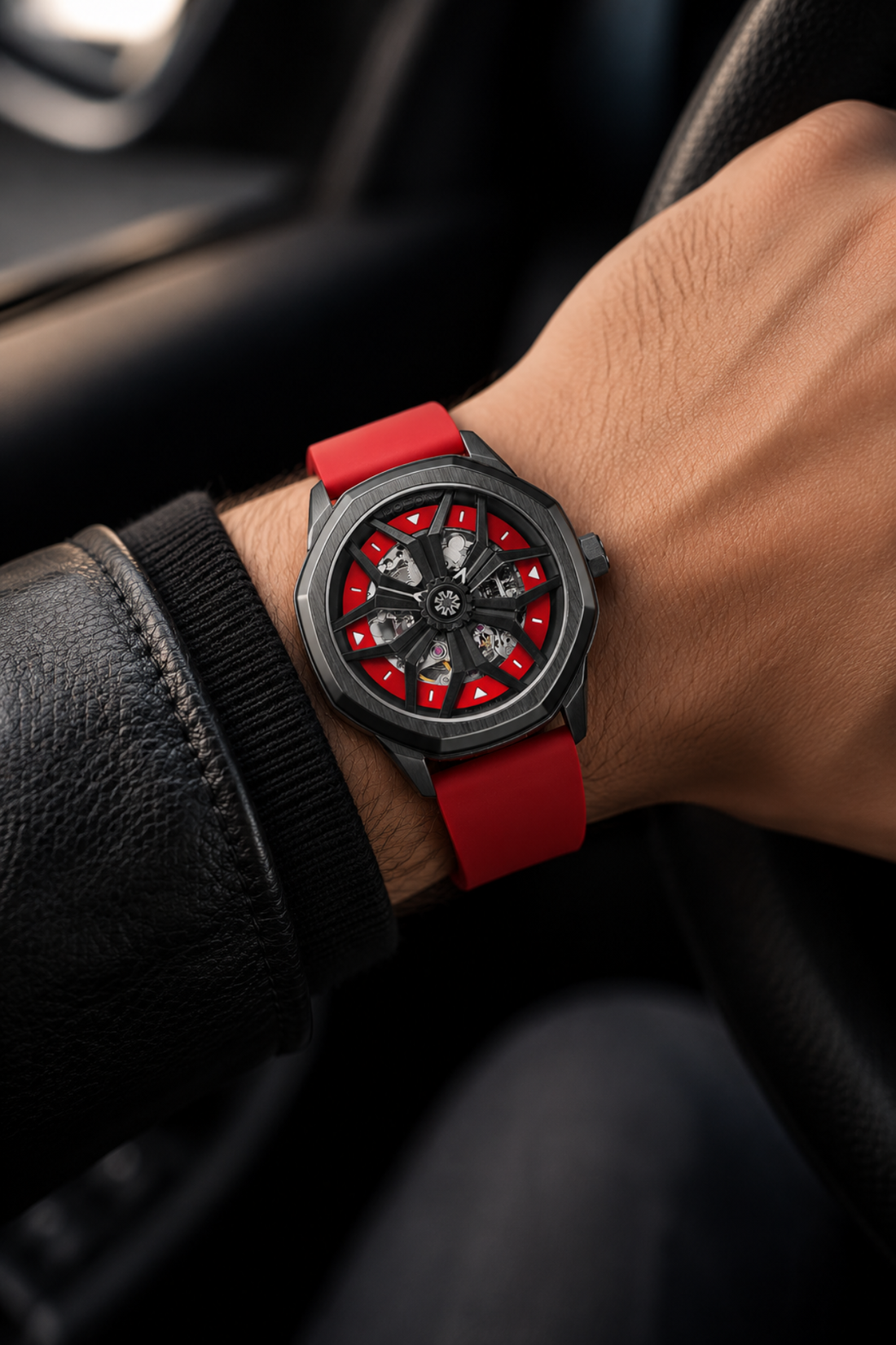 Rim Craft Luxury Red Automatic Watch - Red