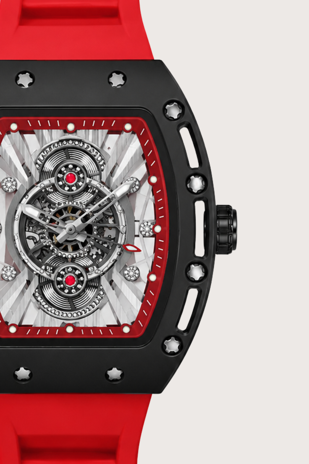 Rogue Crimson Skeleton Tonneau Watch (44219705)