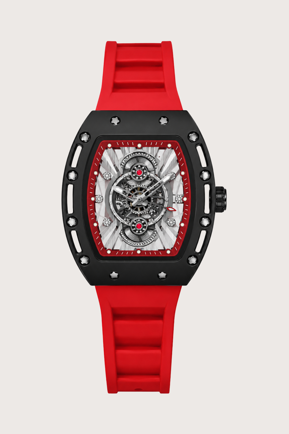 Rogue Crimson Skeleton Tonneau Watch (44219705)