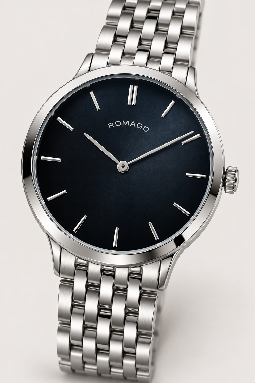 Romago Classic Elegance Silver Noir Watch