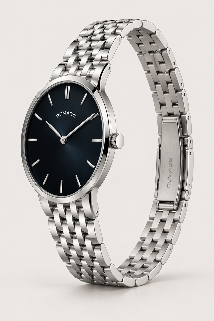 Romago Classic Elegance Silver Noir Watch