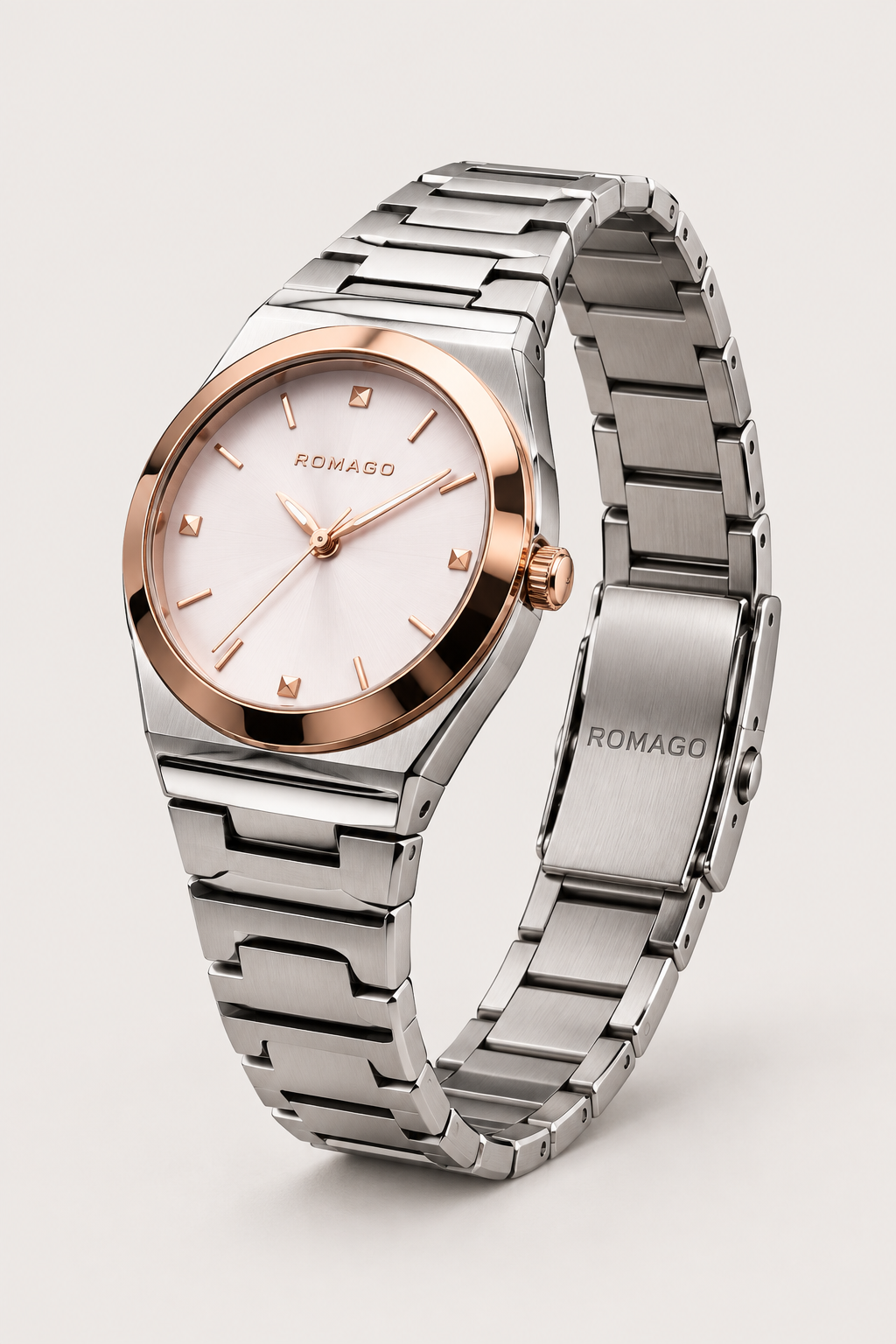 Romago Classic Elegance Silver Rose Blush Watch