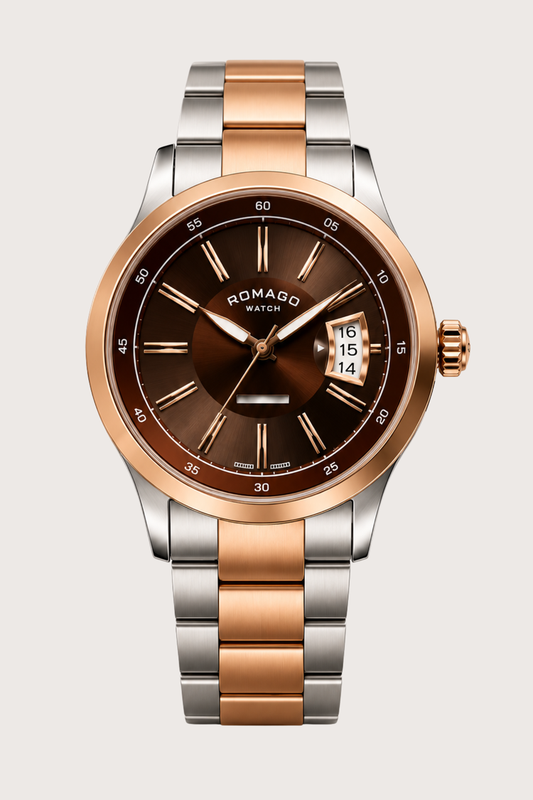 Romago Classic Prestige Cocoa Two-Tone Automatic Watch