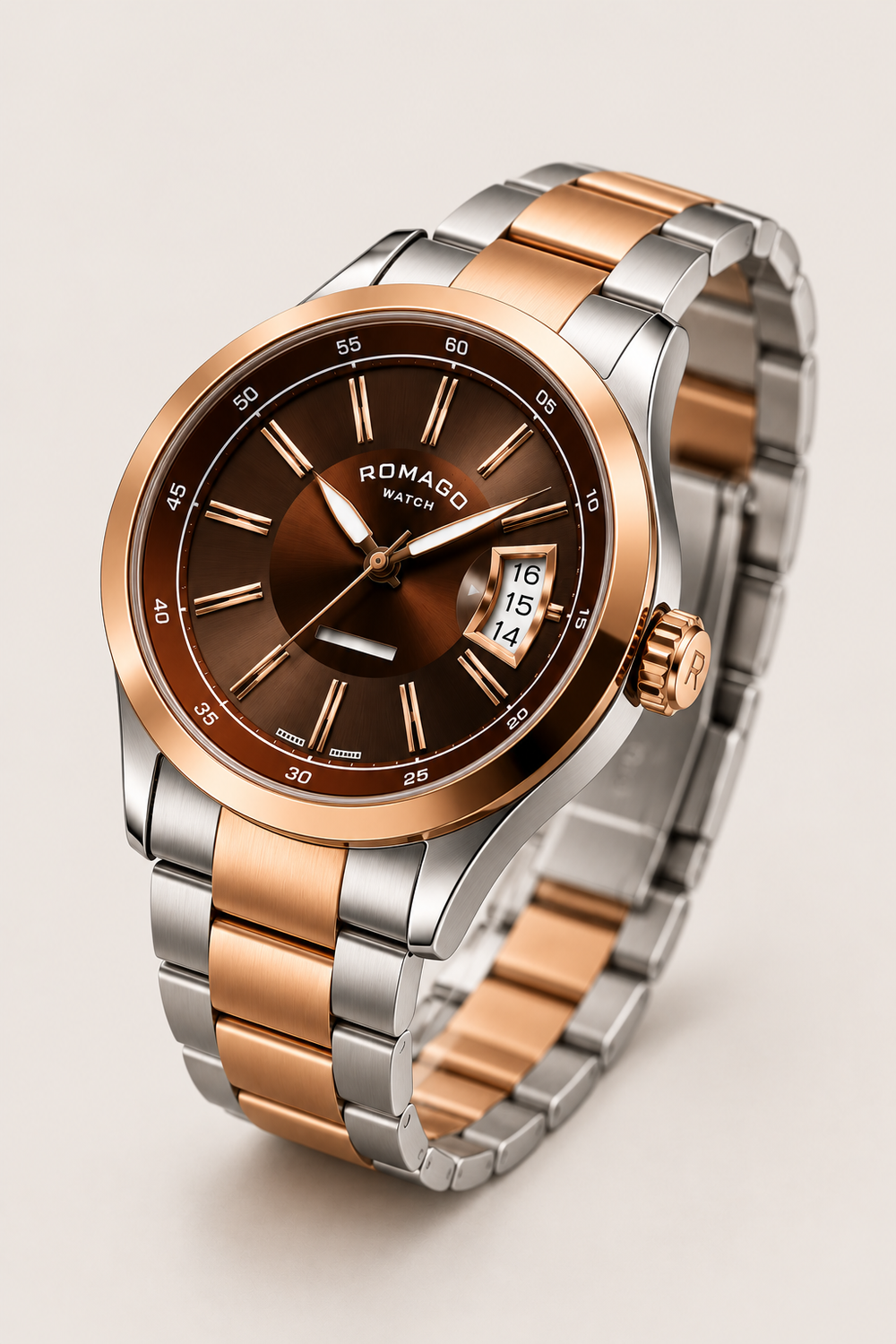 Romago Classic Prestige Cocoa Two-Tone Automatic Watch