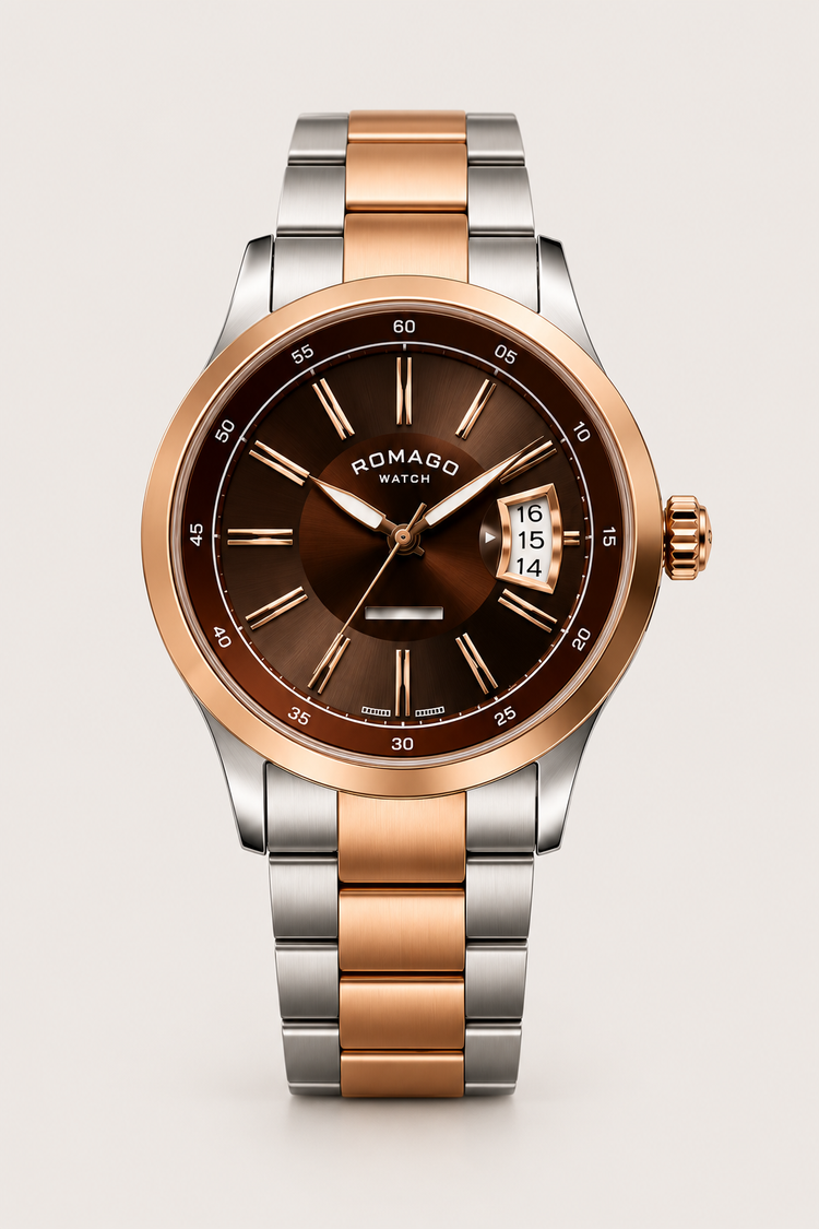 Romago Classic Prestige Cocoa Two-Tone Automatic Watch