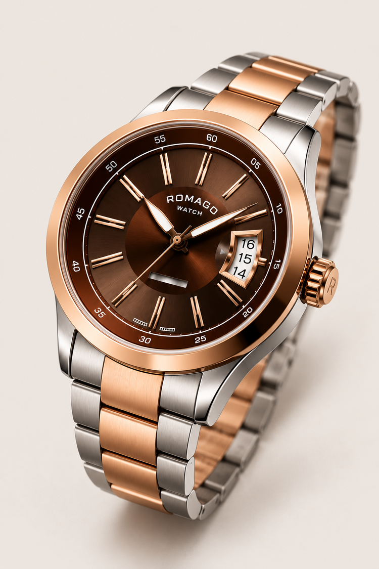Romago Classic Prestige Cocoa Two-Tone Automatic Watch
