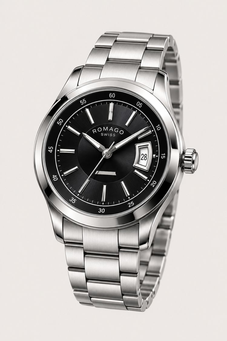 Romago Classic Prestige Silver Noir Automatic Watch