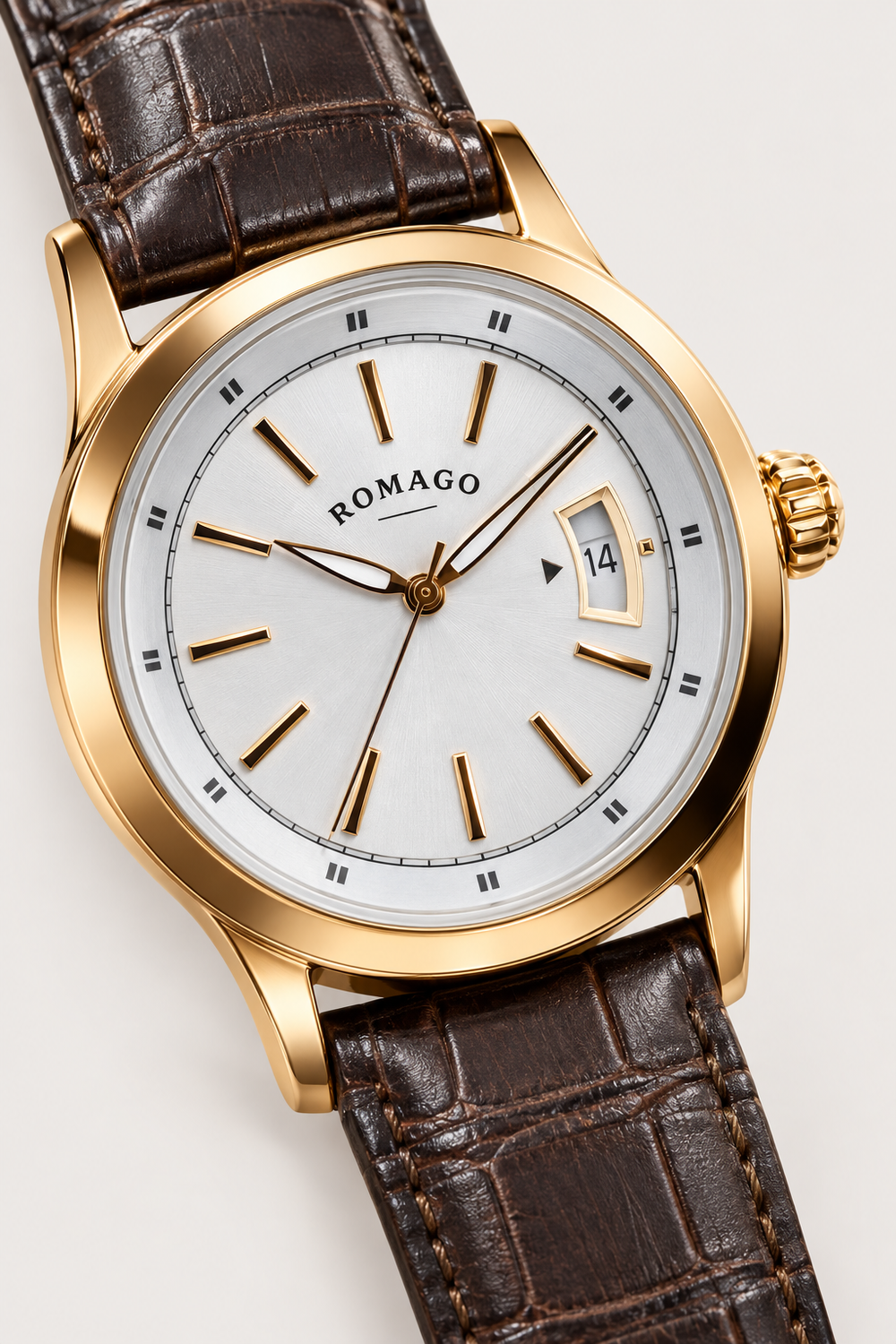 Romago Classic Prestige White Rose Gold Automatic Watch