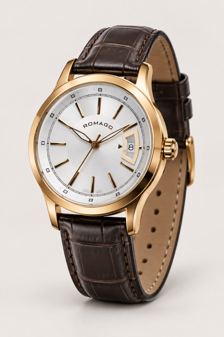 Romago Classic Prestige White Rose Gold Automatic Watch
