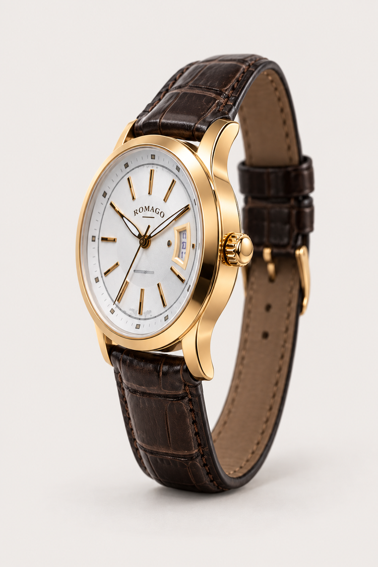 Romago Classic Prestige White Rose Gold Automatic Watch