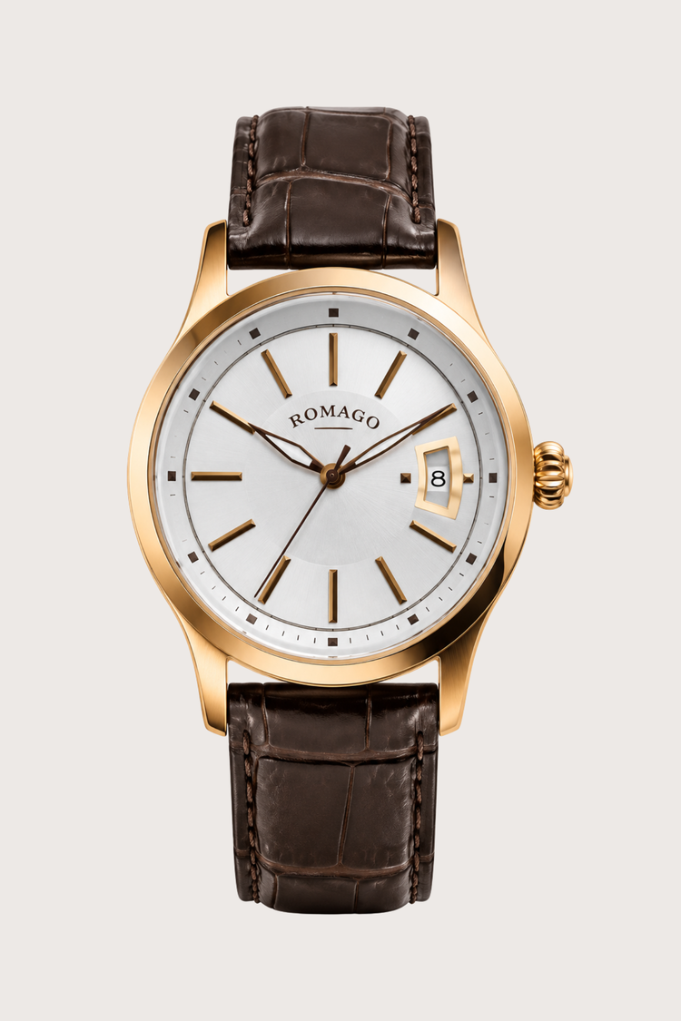 Romago Classic Prestige White Rose Gold Automatic Watch