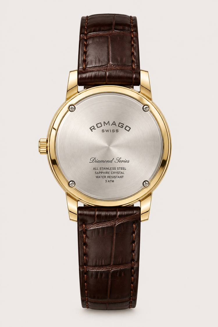 Romago Diamond Halo Minimalist Dial Watch