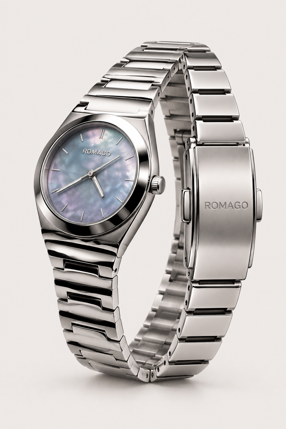 Romago Pearl Elegance Silver Blue Watch