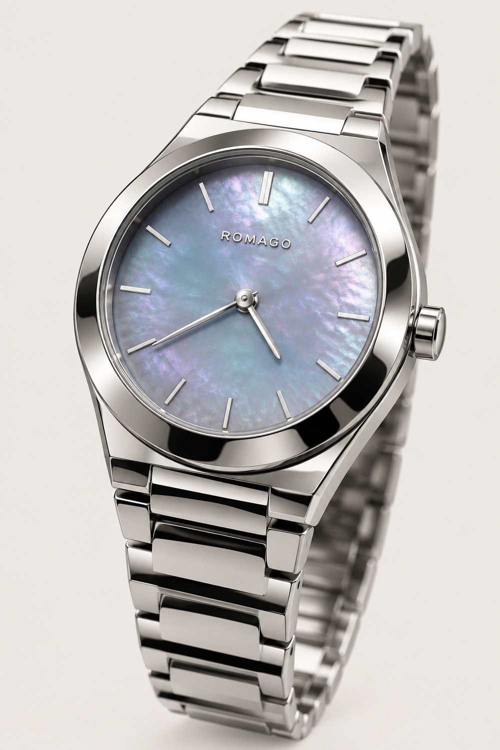 Romago Pearl Elegance Silver Blue Watch