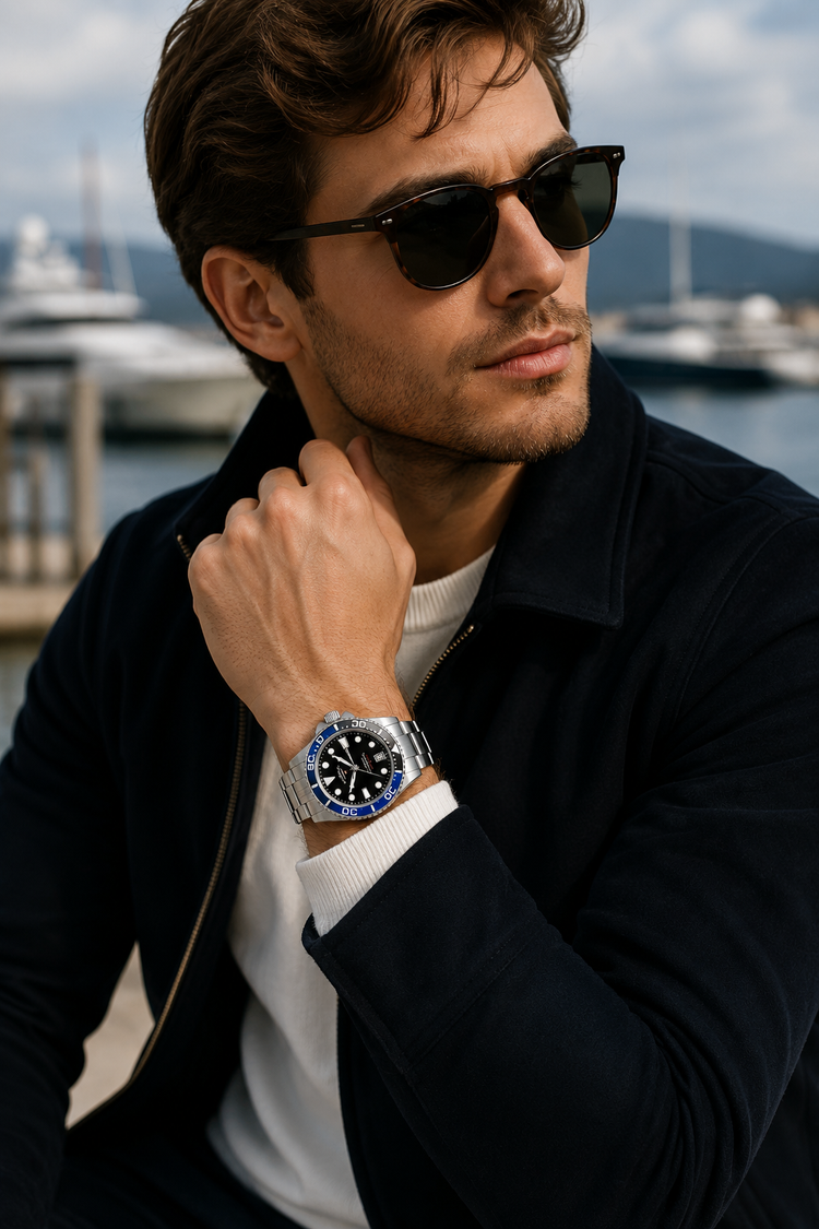 Romago Proaquanaut Black & Blue Stainless Automatic Watch