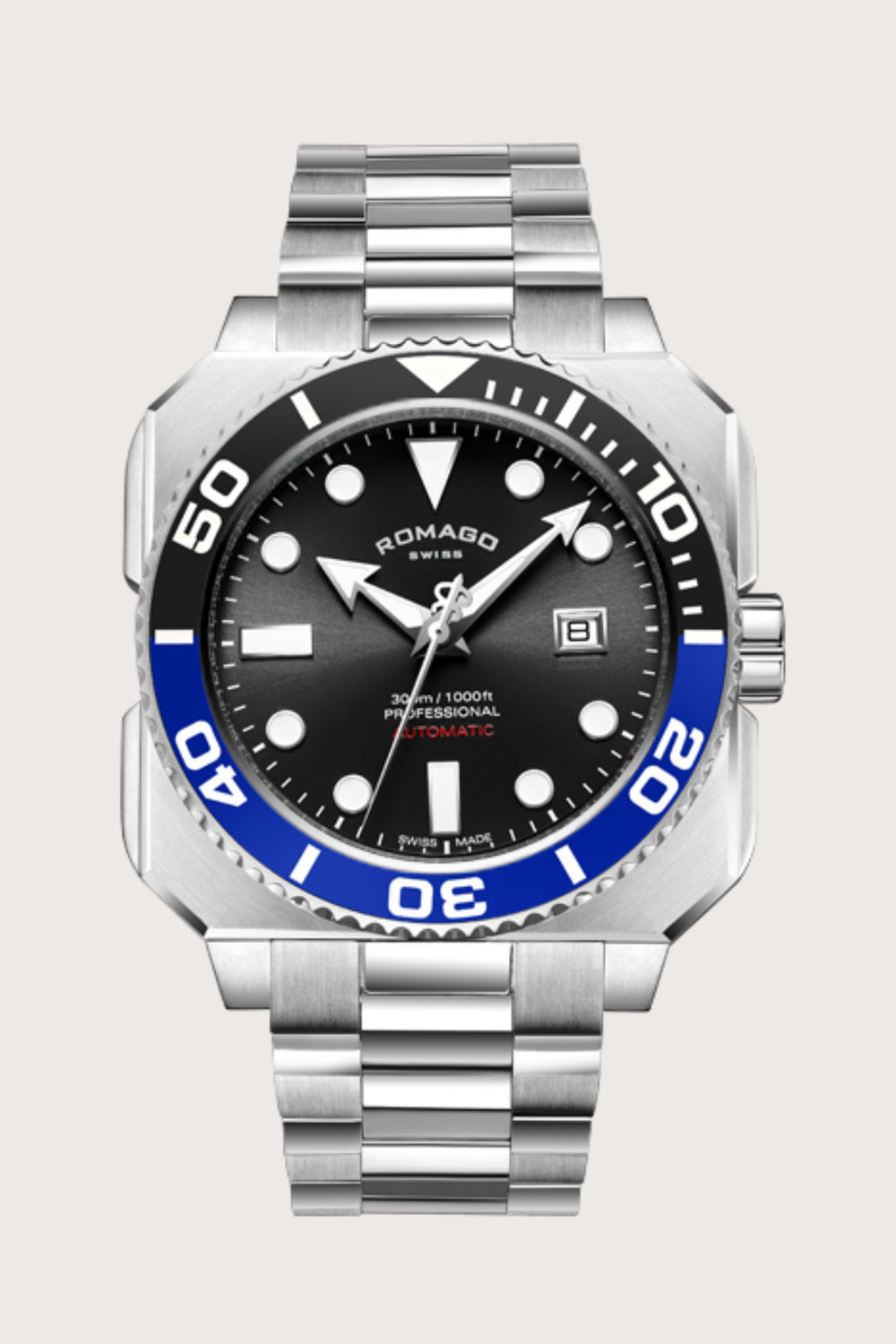 Romago Proaquanaut Black & Blue Stainless Automatic Watch