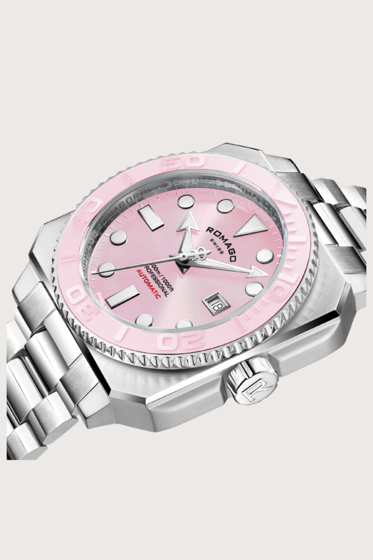 Romago Proaquanaut Pink Stainless Automatic Watch