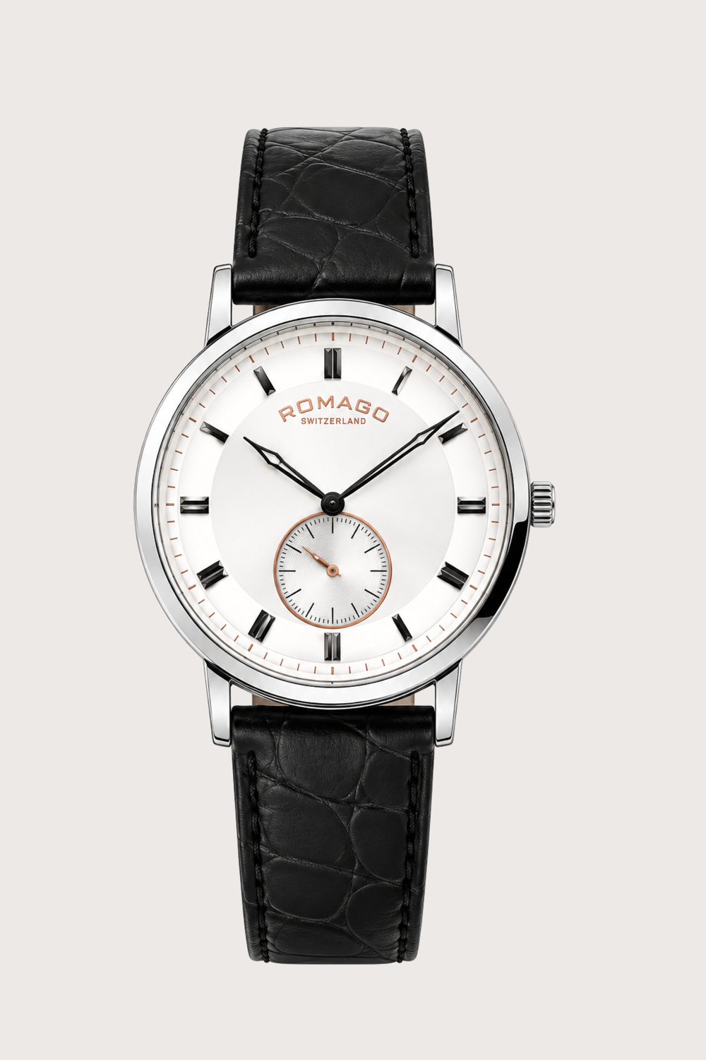 Romago Switzerland Silver Dial Small Seconds Classic Dress Watch