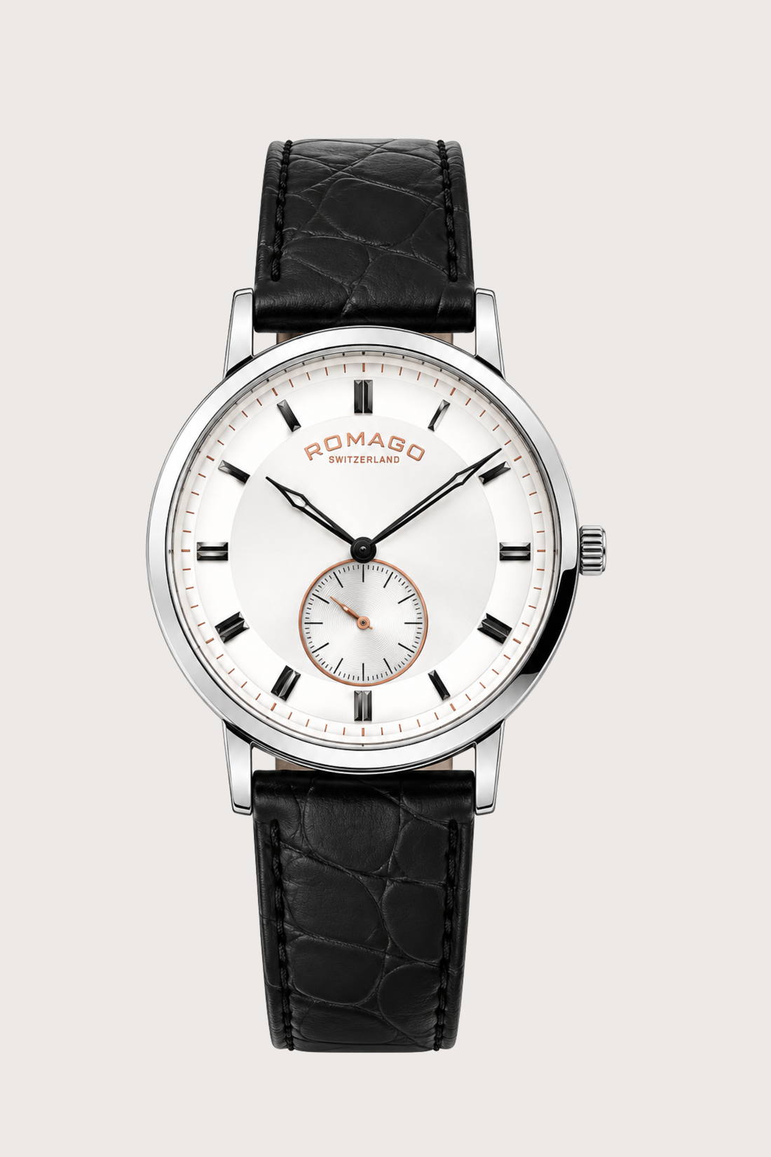 Romago Switzerland Silver Dial Small Seconds Classic Dress Watch