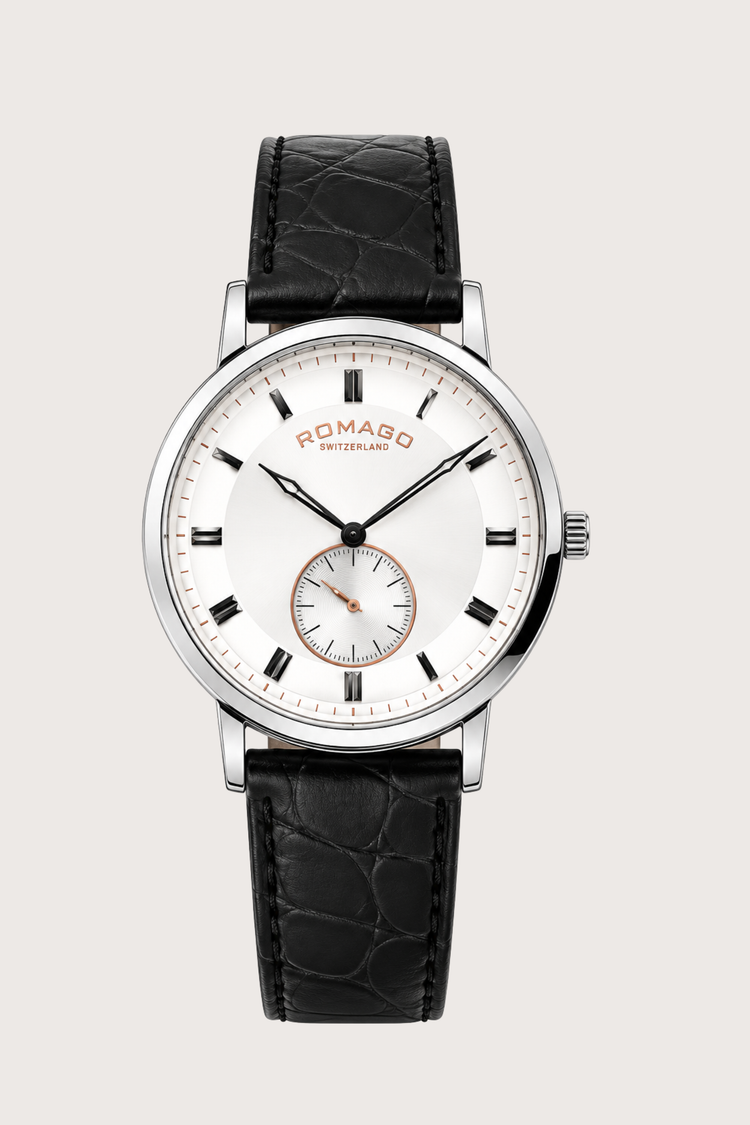 Romago Switzerland Silver Dial Small Seconds Classic Dress Watch