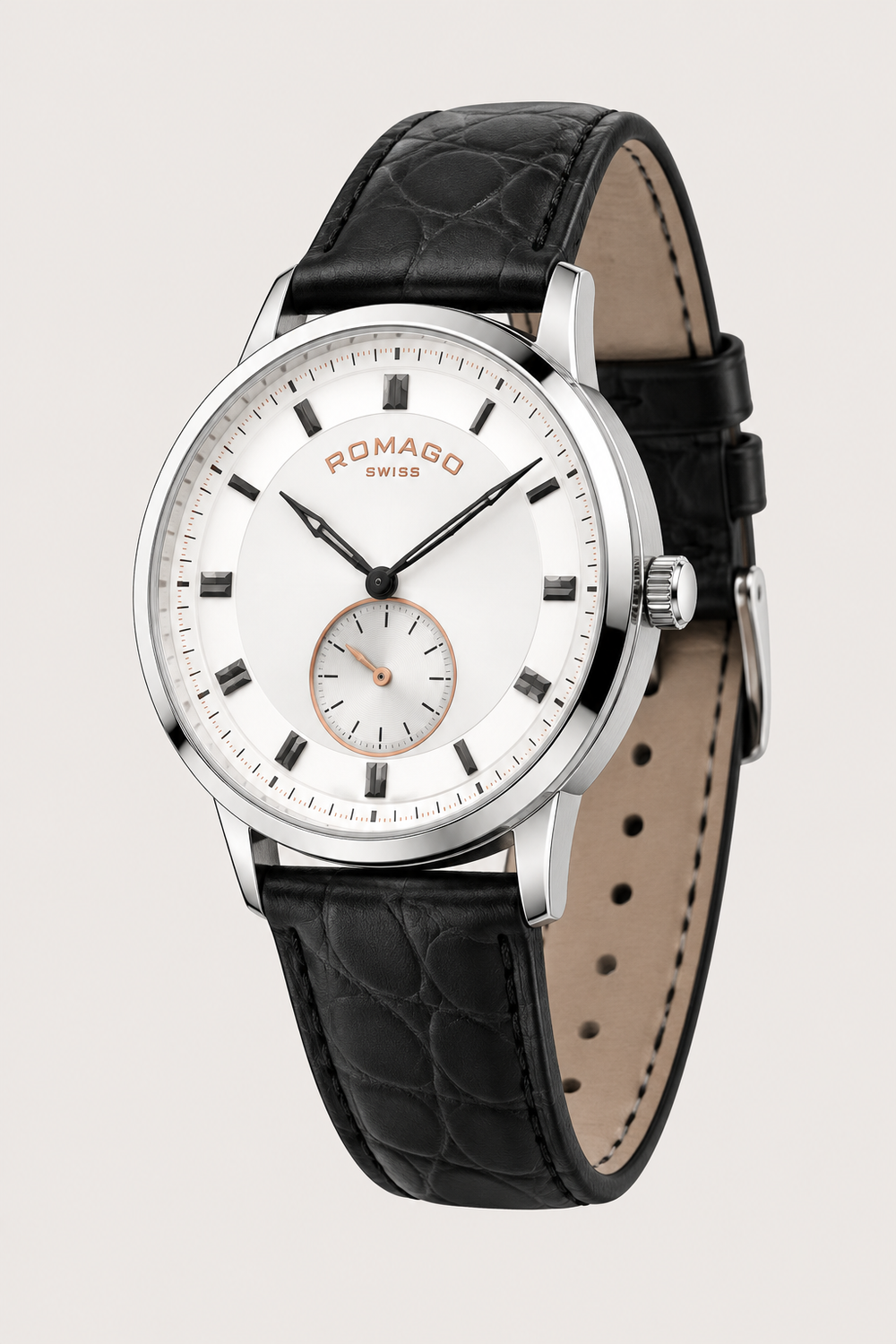 Romago Switzerland Silver Dial Small Seconds Classic Dress Watch