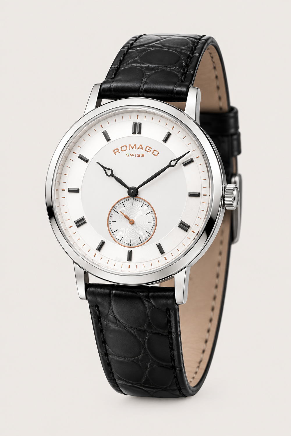 Romago Switzerland Silver Dial Small Seconds Classic Dress Watch