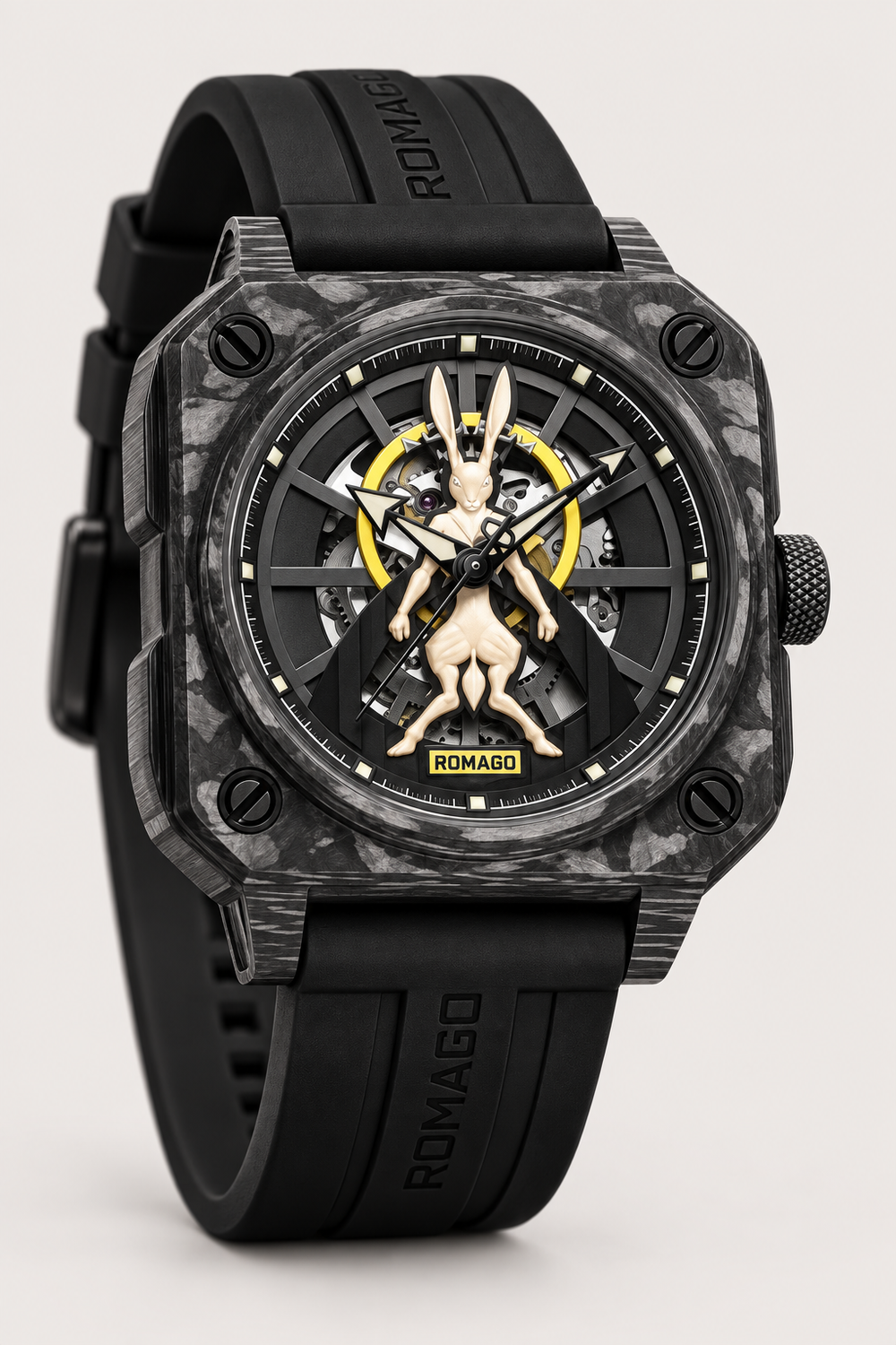 Romago X AKOMA Collaboration Luminous Carbon Fiber Automatic Mechanical Watch