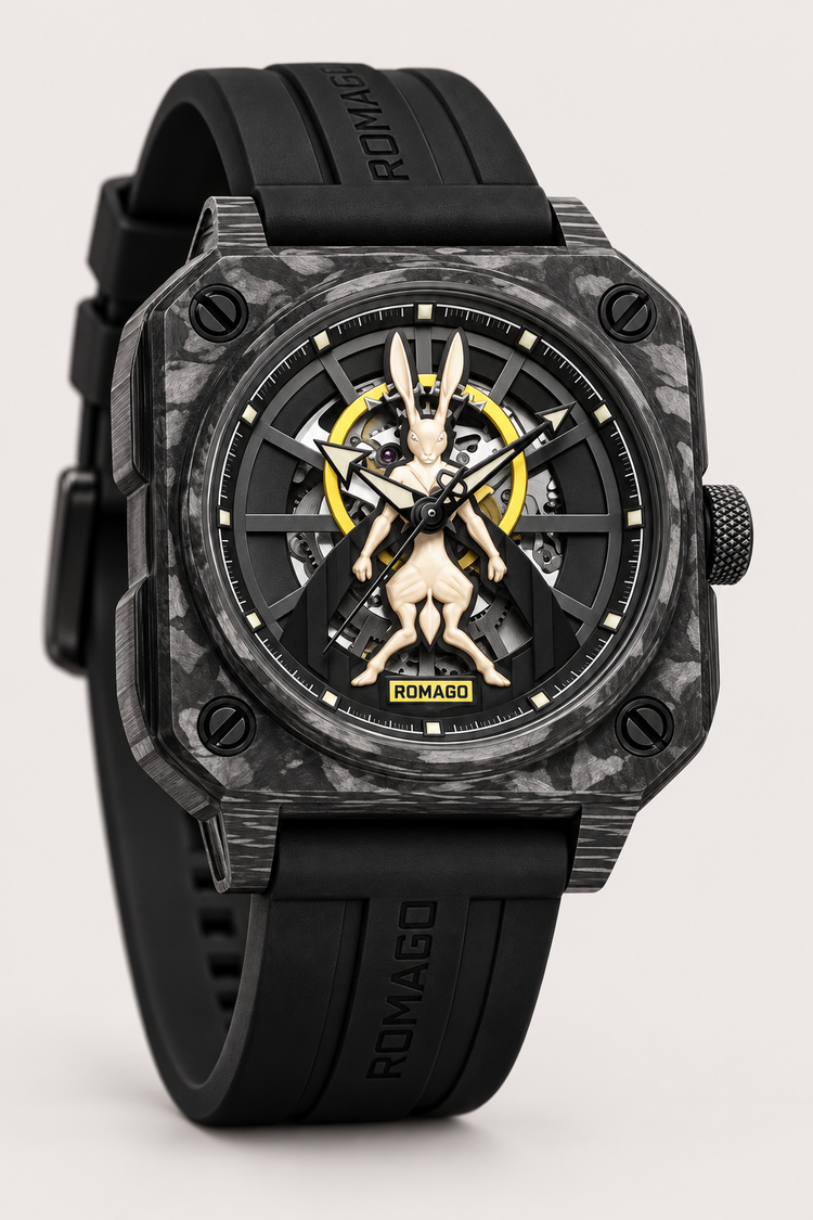 Romago X AKOMA Collaboration Luminous Carbon Fiber Automatic Mechanical Watch