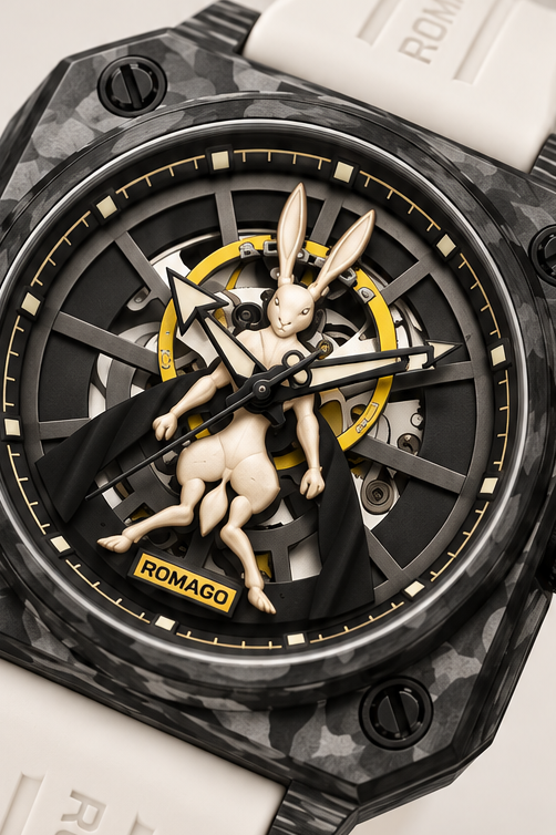 Romago X AKOMA Collaboration Luminous Carbon Fiber Automatic Mechanical Watch