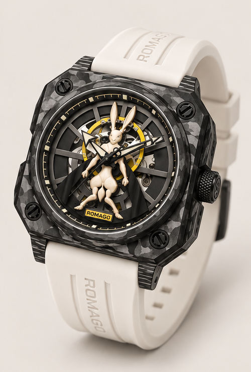 Romago X AKOMA Collaboration Luminous Carbon Fiber Automatic Mechanical Watch