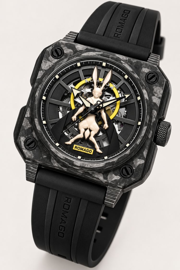 Romago X AKOMA Collaboration Luminous Carbon Fiber Automatic Mechanical Watch