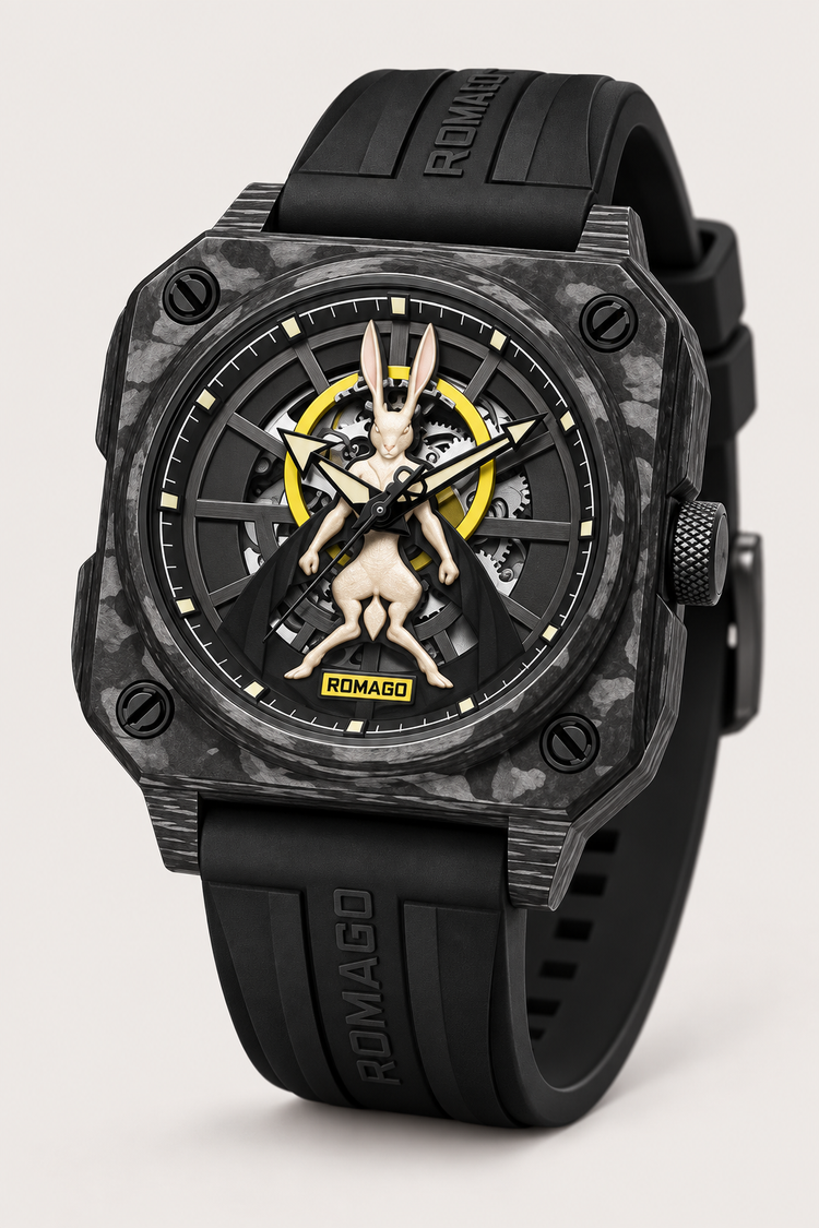 Romago X AKOMA Collaboration Luminous Carbon Fiber Automatic Mechanical Watch