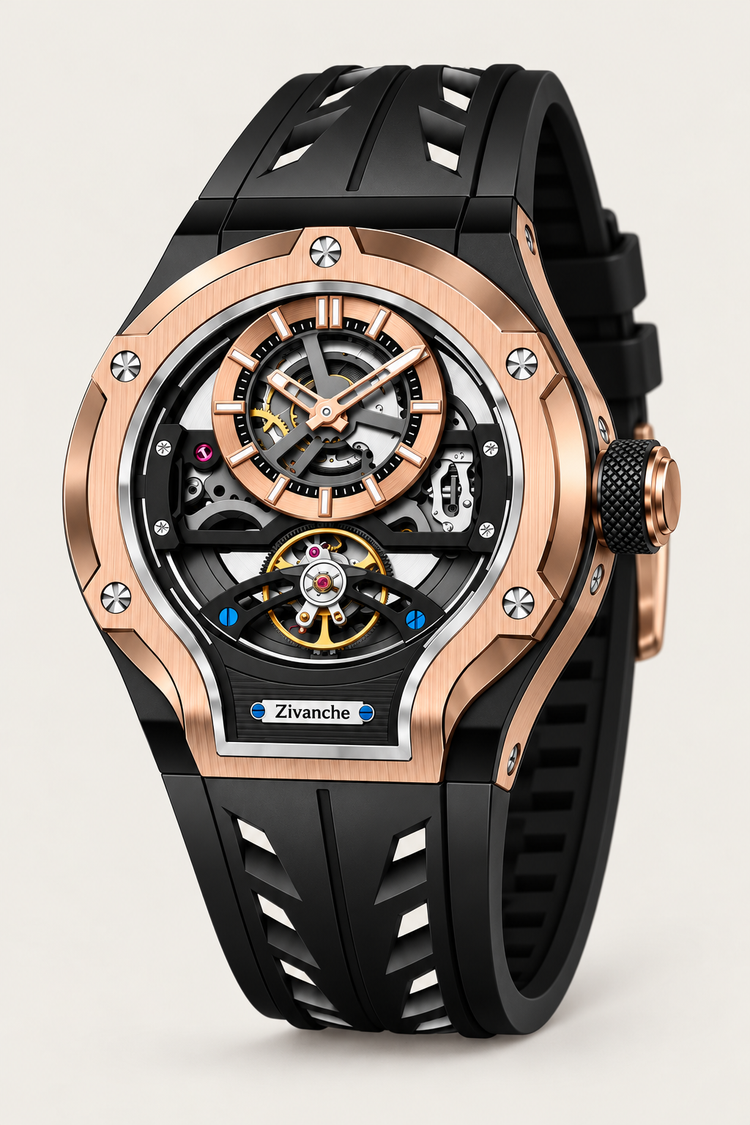 Skelaro Open‑Heart Gear Skeleton Dial Watch