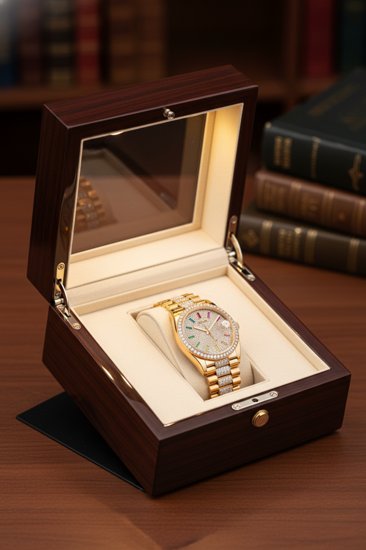 Rose Celestia | Ailuo Rose Gold Diamond Automatic Watch